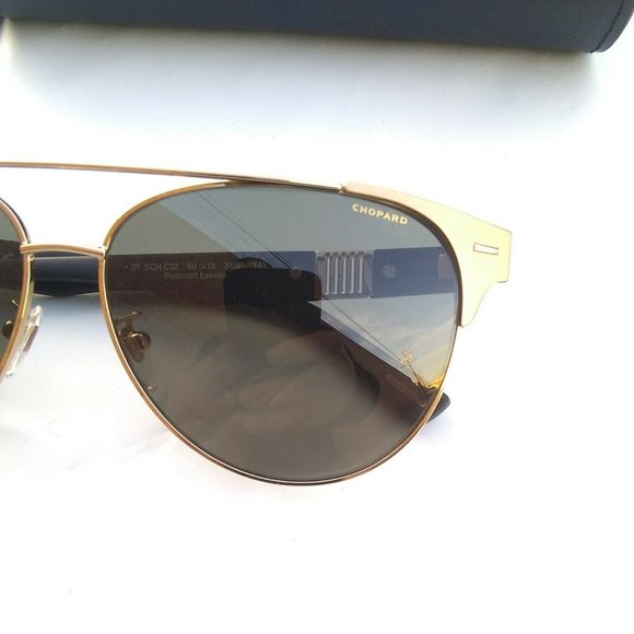 Chopard Polarized new sunglasses schc32 60/13 gold black frame - Picture 5 of 8